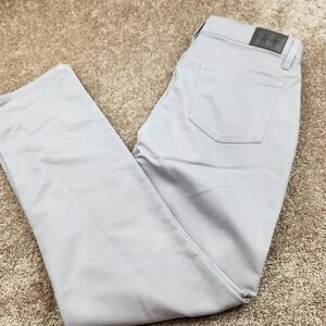 Calvin Klein Men Light Gray Modern Fit Flat Front Chino Pants 34x32 Performance